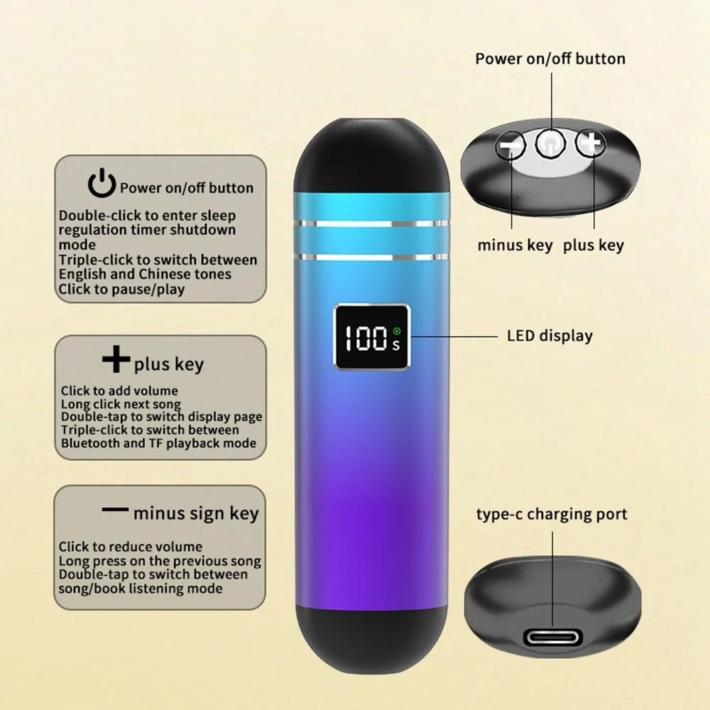 QY09 Bone Conduction Speaker with 32GB TF Card Mini Wireless Audio Device BT Sleep Aid for Bedroom / Dorm / Office - Blue Purple - 3