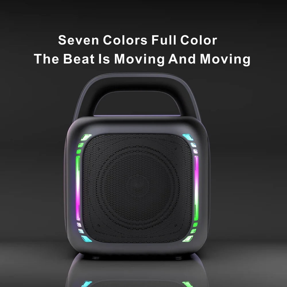 MS6K Portable 50W Bluetooth-Compatible Speaker with RGB Light TWS Subwoofer with 2 Microphones for Outdoor Party - 2