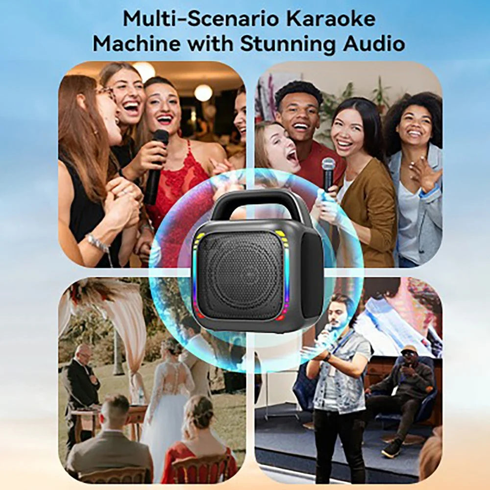 MS6 50W Portable Bluetooth-Compatible Speaker with RGB Light IPX7 Waterproof Outdoor Subwoofer - 7