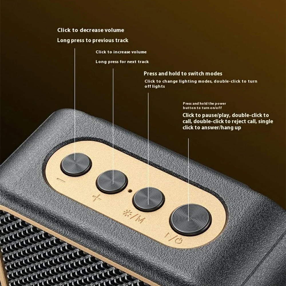 WEKOME WD-06 Jazz Portable Bluetooth-compatible Speaker RGB Lighting Full Range Loudspeaker - Black - 5