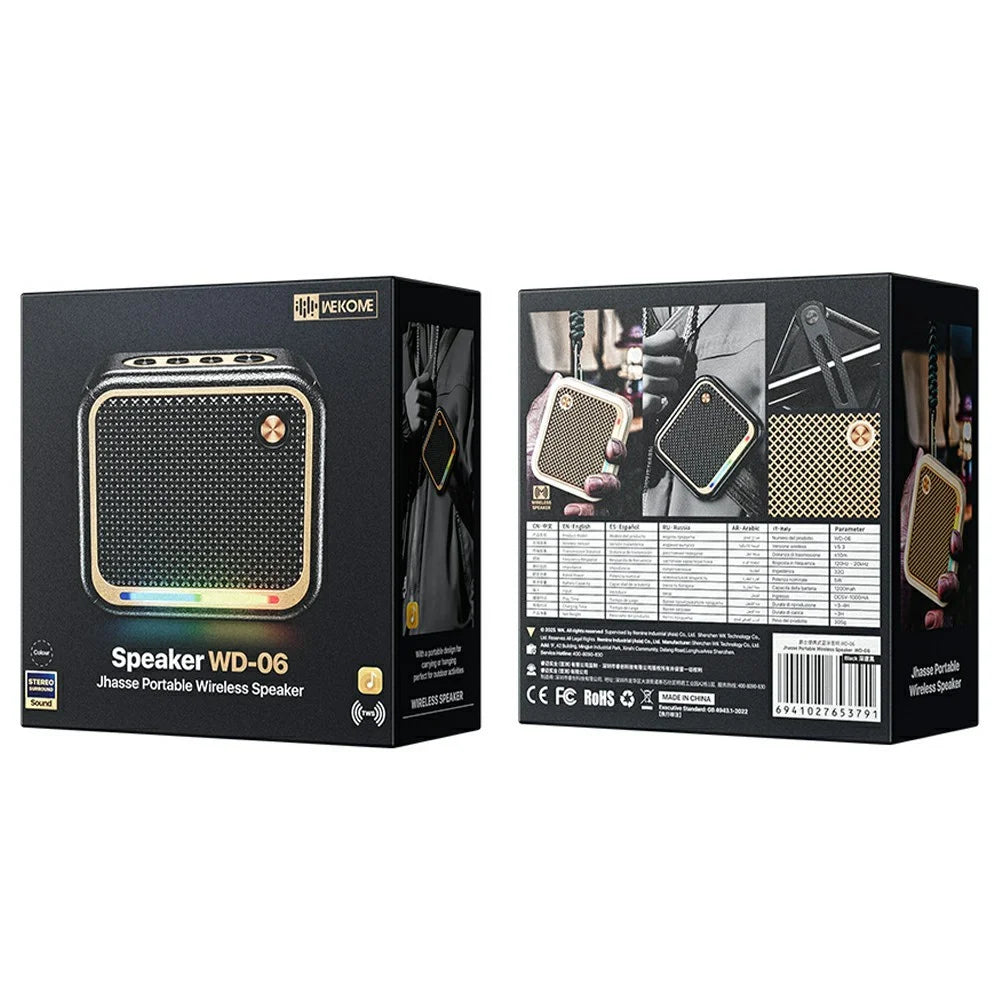 WEKOME WD-06 Jazz Portable Bluetooth-compatible Speaker RGB Lighting Full Range Loudspeaker - Black - 6