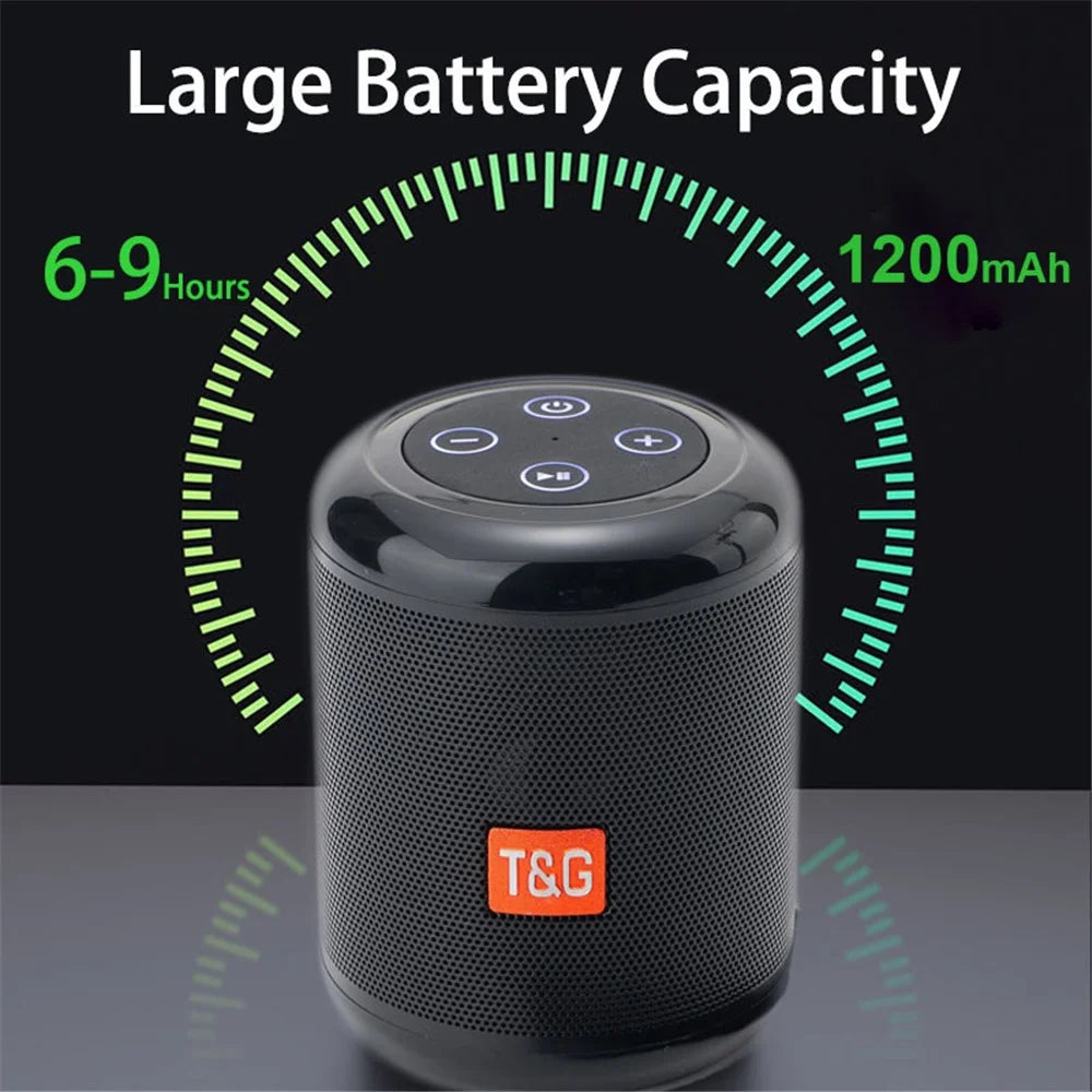 T&G TG519 TWS Bluetooth-compatible Speaker FM Radio Loudspeaker Support TF Card 3.5mm AUX U Disk - Black - 5