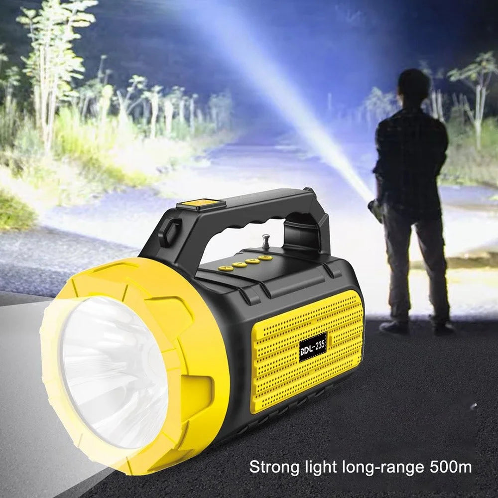 BDL-235 Portable Outdoor Solar Rechargeable Bluetooth-compatible Speaker LED Flashlight FM Radio Wireless Music Subwoofer Support TF / U-disk / AUX - Blue - 6
