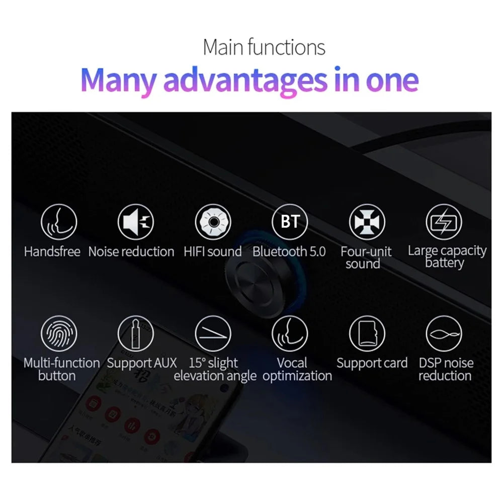 YINDIAO A36 ABS Desktop Bluetooth-compatible Speaker Soundbar HiFi Computer Laptop Loudspeaker - 7