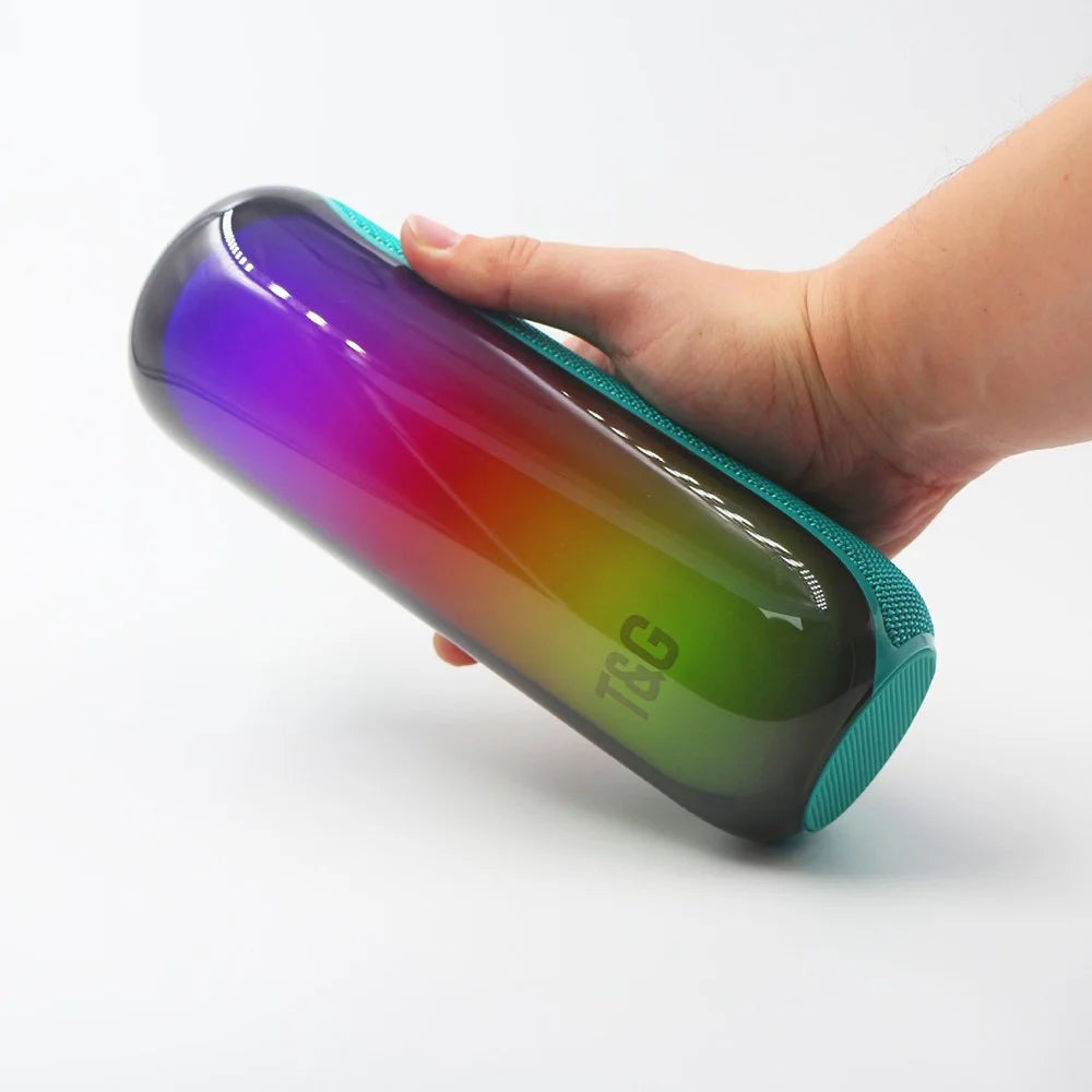 T&G TG-384 Mini Portable Bluetooth-compatible Speaker RGB Light Wireless Music Subwoofer Support TF / U-disk - Black - 5