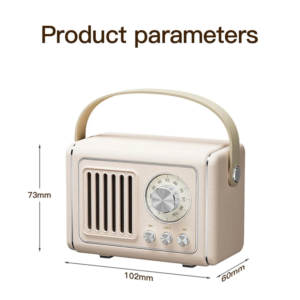 P19 Portable Bluetooth-compatible Speaker with FM Radio / Handle Wireless Music Subwoofer - Beige - 7