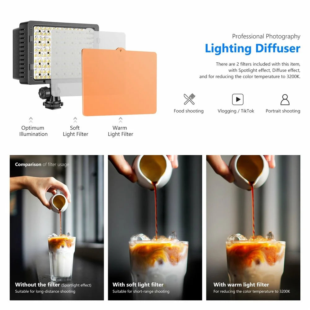 NEEWER CN-160 Dimmable 160-LED Ultra High Power Panel Digital Camera / Camcorder Video Light - 6