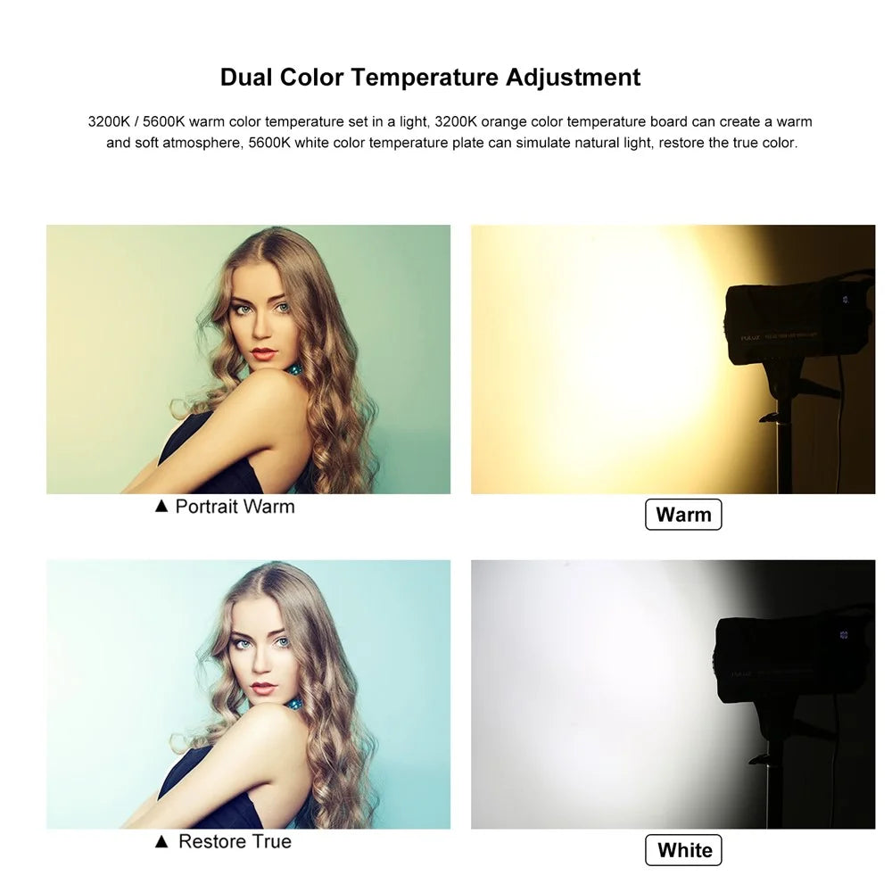 PULUZ PU3061 220V 120W LED Photographic Light Dual Color Temperature Photo Studio Fill Light with Remote Control - UK Plug - 5
