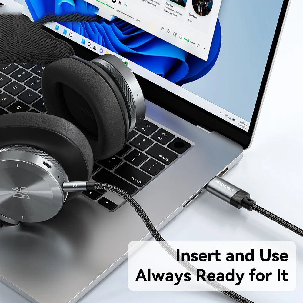 ESSAGER ES-YP22 USB-A Male to 3.5mm Male Audio Adapter Cable for Apple / Android Headphones - 6