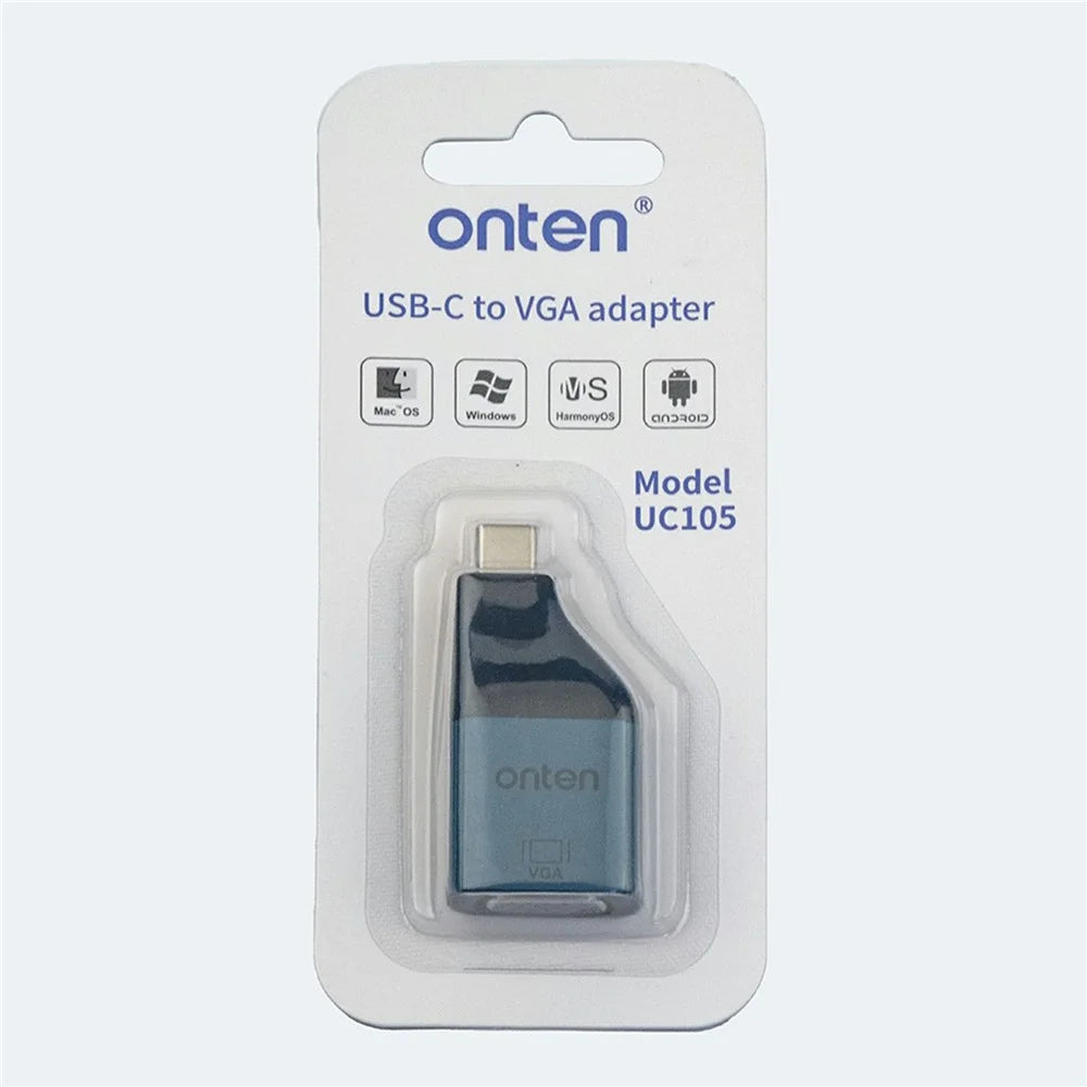 ONTEN UC105 Type-C to VGA Adapter 2K 60Hz Resolution Converter for Laptop Phone - 7