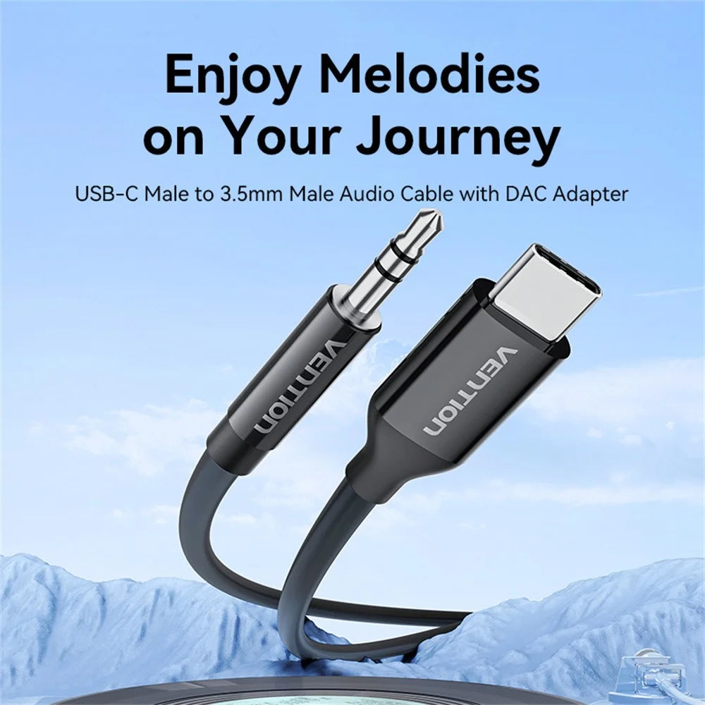 VENTION BIF Series 1.5m DAC Decoder Type C to 3.5mm Audio Adapter Cable for Smartphone Laptop - 2