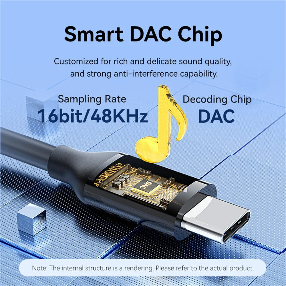 VENTION BIF Series 1.5m DAC Decoder Type C to 3.5mm Audio Adapter Cable for Smartphone Laptop - 4