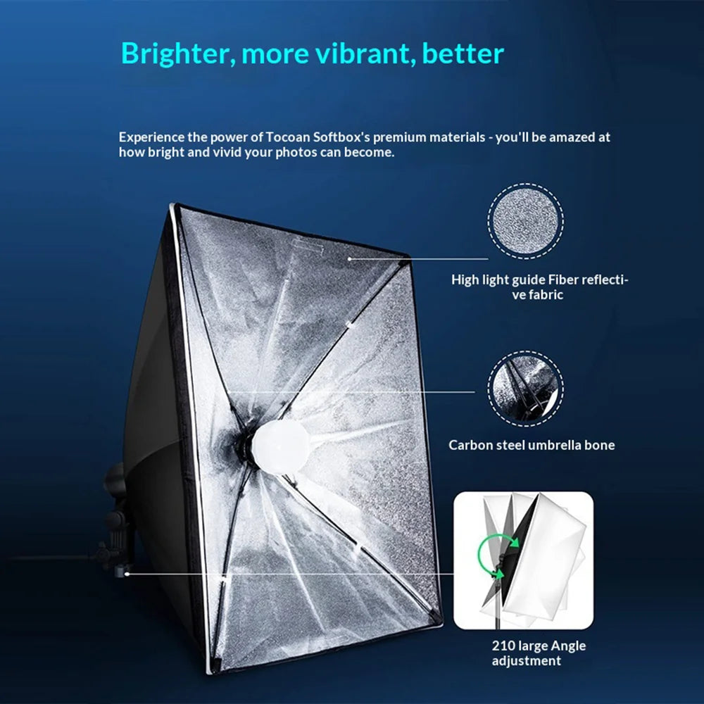 LED Softbox Photography Lighting Kit 2.6x3m Backdrop Stand with 3 Background Cloths and Remote Control Set - EU Standard - 4