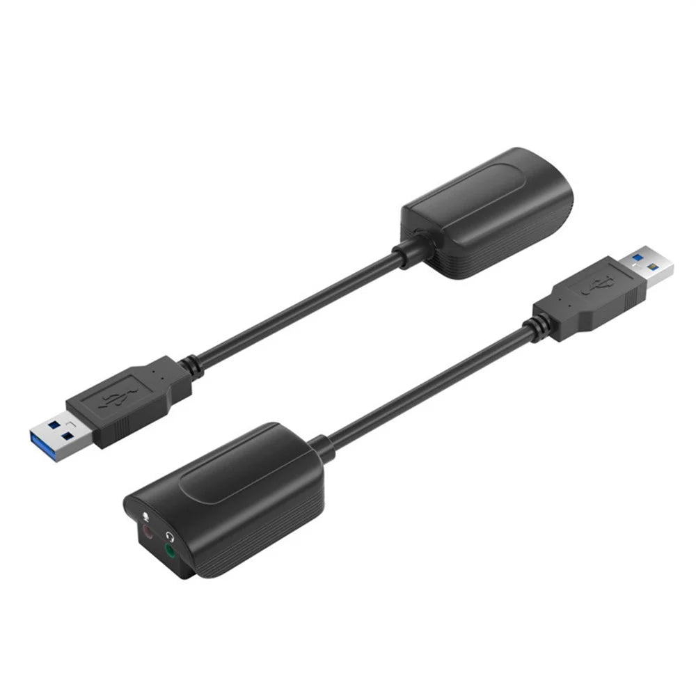 USB7.1 Sound Card Audio Adapter External Sound Card 3.5 Audio Converter with Headphone and Microphone Jack - 6