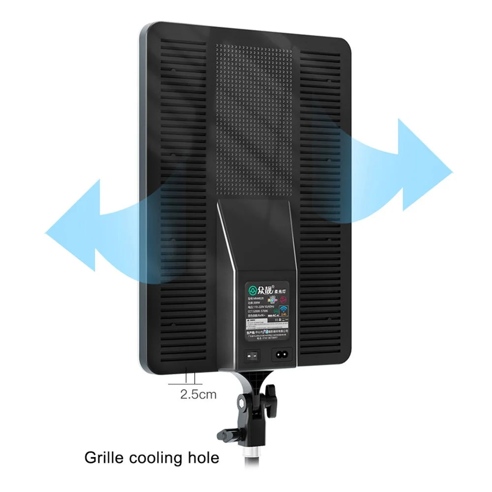 MM8815 500W High Brightness RGBW LED Video Light 1700K to 12000K Lighting Panel for Indoor Studio Photography Youtube Video Shooting - EU Plug - 6