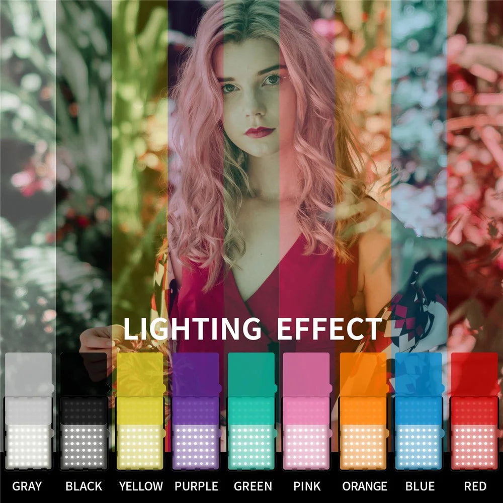 2Pcs / Set Live Broadcast LED Fill Light with Floor Stand and 9 Color Filters - 2