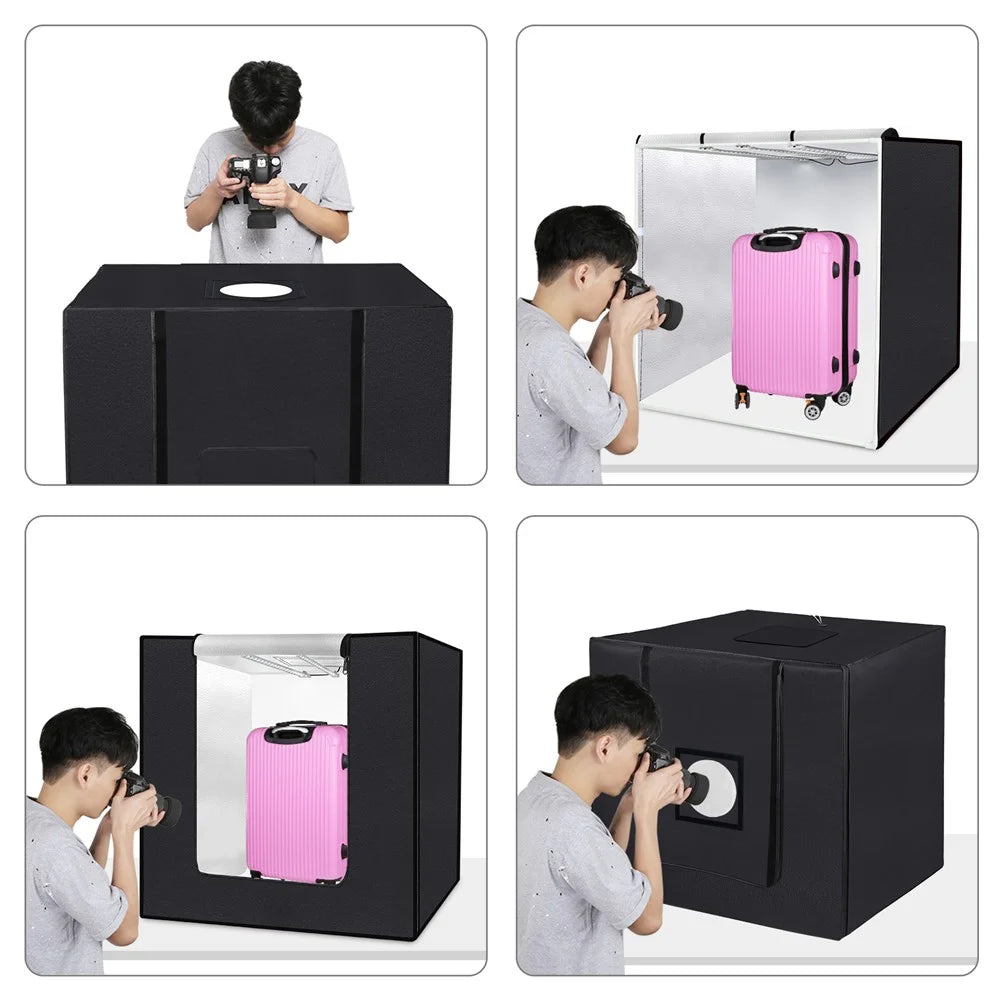 PULUZ PU5083 80W High Brightness LED Panel 80cm Photo Light Box with 3 Color Backgrounds - EU Plug - 5