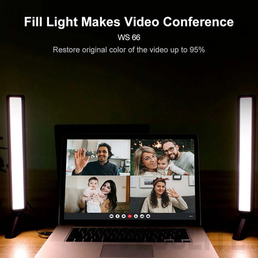 VLOGLITE WS66 Video Conference Lighting with Tripod LED Webcam Streaming Lights Laptop Light for Self Broadcasting Live Streaming - 5