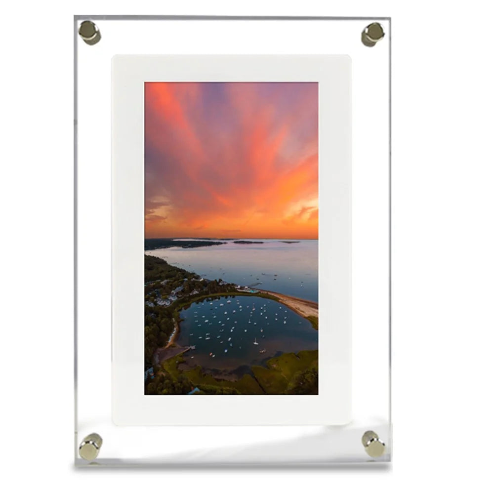 10.1-inch Acrylic Digital Photo Frame for Family, Friends, Lovers Horizontal Vertical Picture Frame LCD Display with 1G Internal Memory / Type-C Cable - US Plug - 1