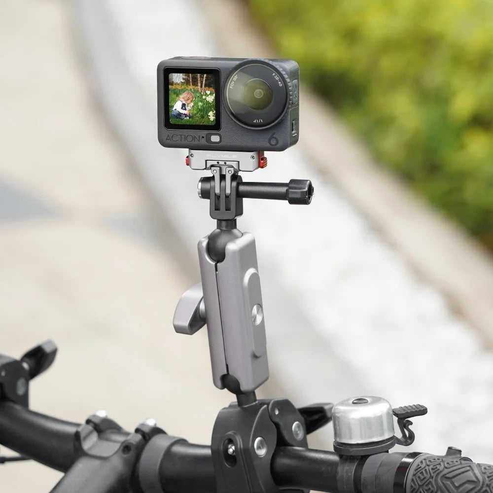FLYMILE For DJI Osmo Action 6 / Nano Magnetic Quick Release Mount 360° Rotating Aluminum Alloy Base Dual Port Design - Gunmetal - 5