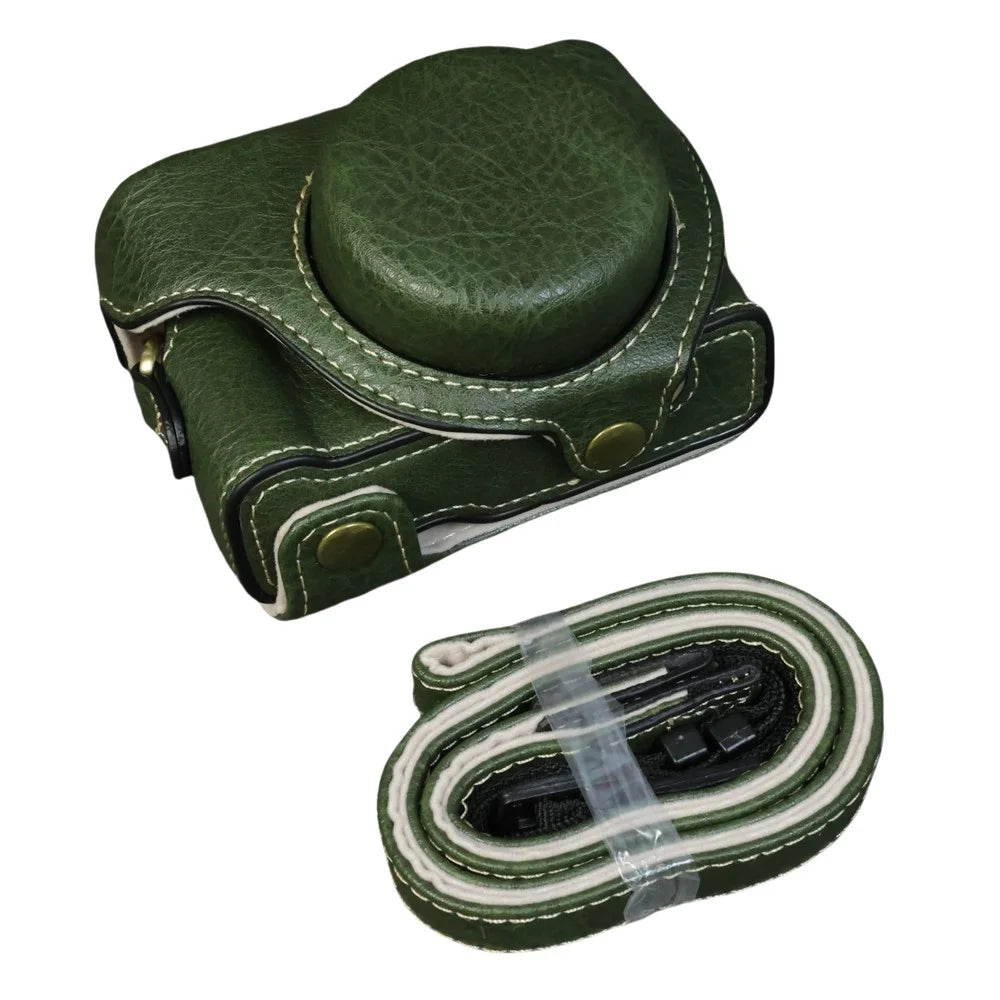 For Sony ZV-1F / ZV-1 Mark II Camera Case Portable Leather Camera Protective Cover Without Battery Opening - Green - 1