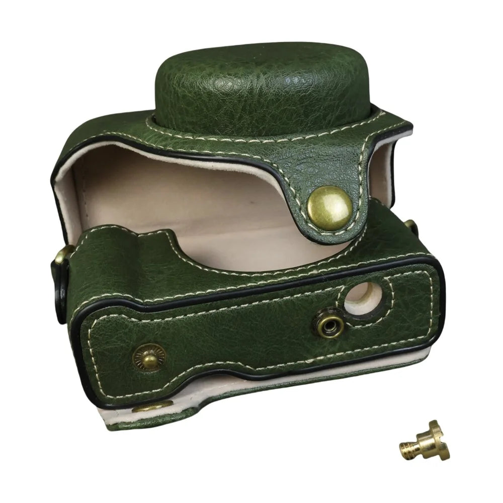 For Sony ZV-1F / ZV-1 Mark II Camera Case Portable Leather Camera Protective Cover Without Battery Opening - Green - 3