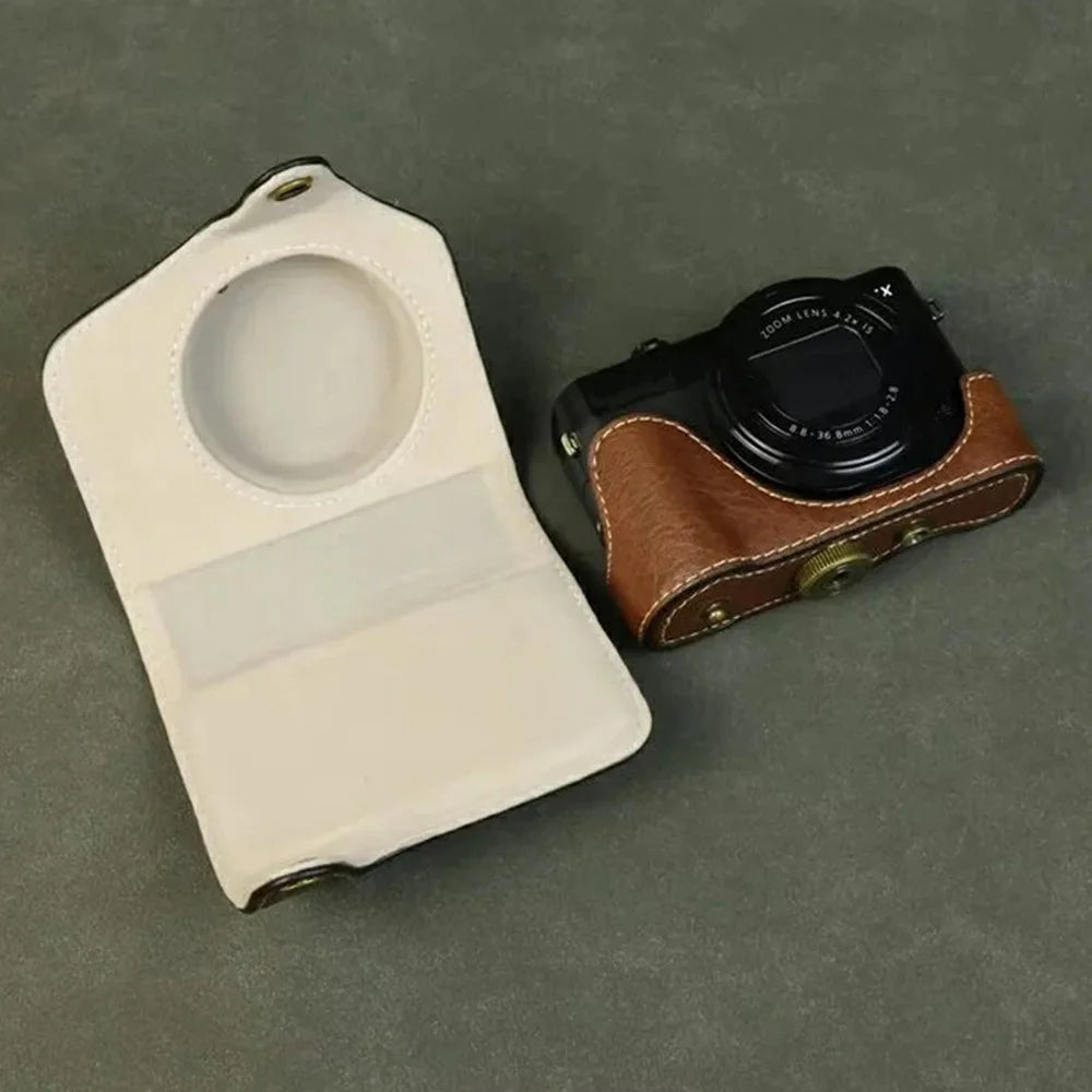 For Canon PowerShot G7 X Mark III / Mark II Camera Case Buffalo Texture Leather Protective Cover Without Battery Opening - Coffee - 6