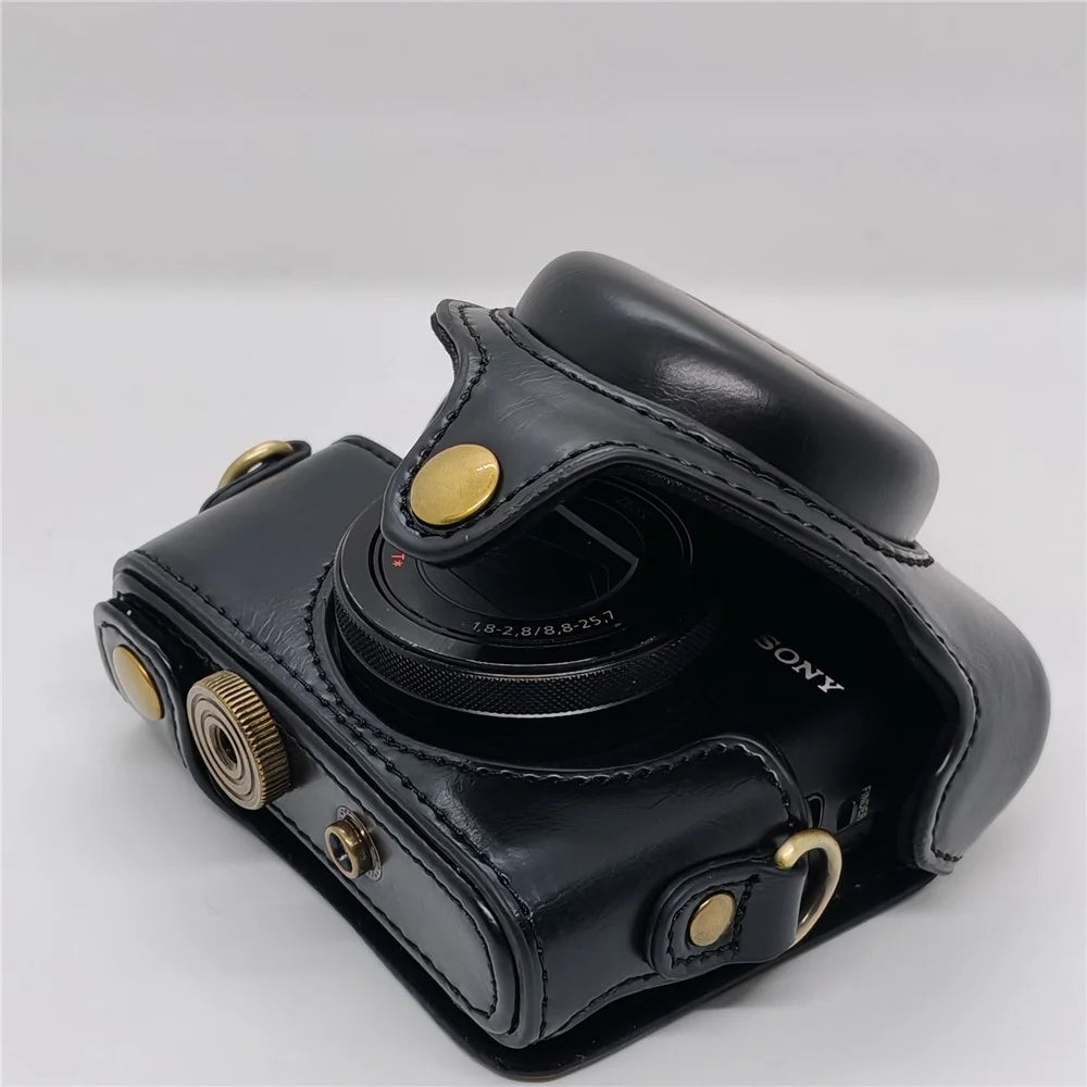 For Sony RX100 / RX100M2 / RX100M3 / RX100M4 / RX100M5 / RX100M6 Camera Case Detachable Soft Interior Lining Protective Cover - Black - 7