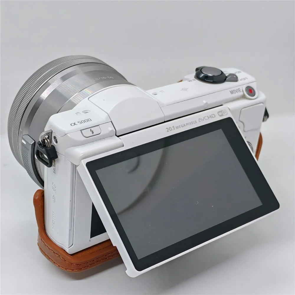 Retro Leather Case Camera Bag for Sony A5000 / A5100 / NEX3N PU Camera Protective Cover with Shoulder Strap - Brown - 5