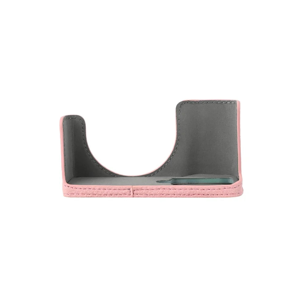 For Ricoh GR III / GR IV Litchi PU Leather Camera Base Protective Camera Case with Tripod Screw Hole and Battery Access - Pink - 3