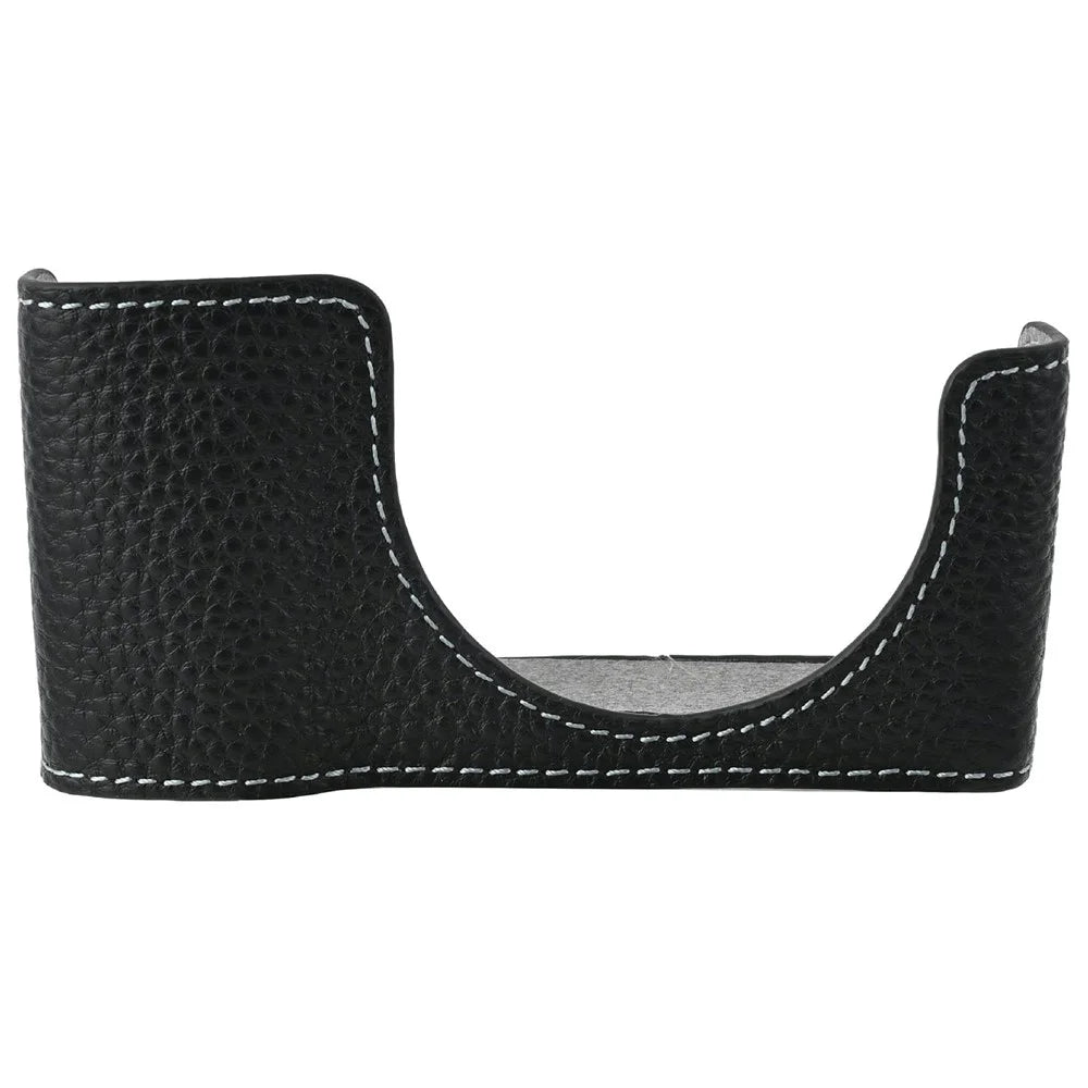 For Ricoh GR III / GR IV Camera Case Genuine Leather Base with Shoulder Strap and Tripod Screw Hole - Black - 2