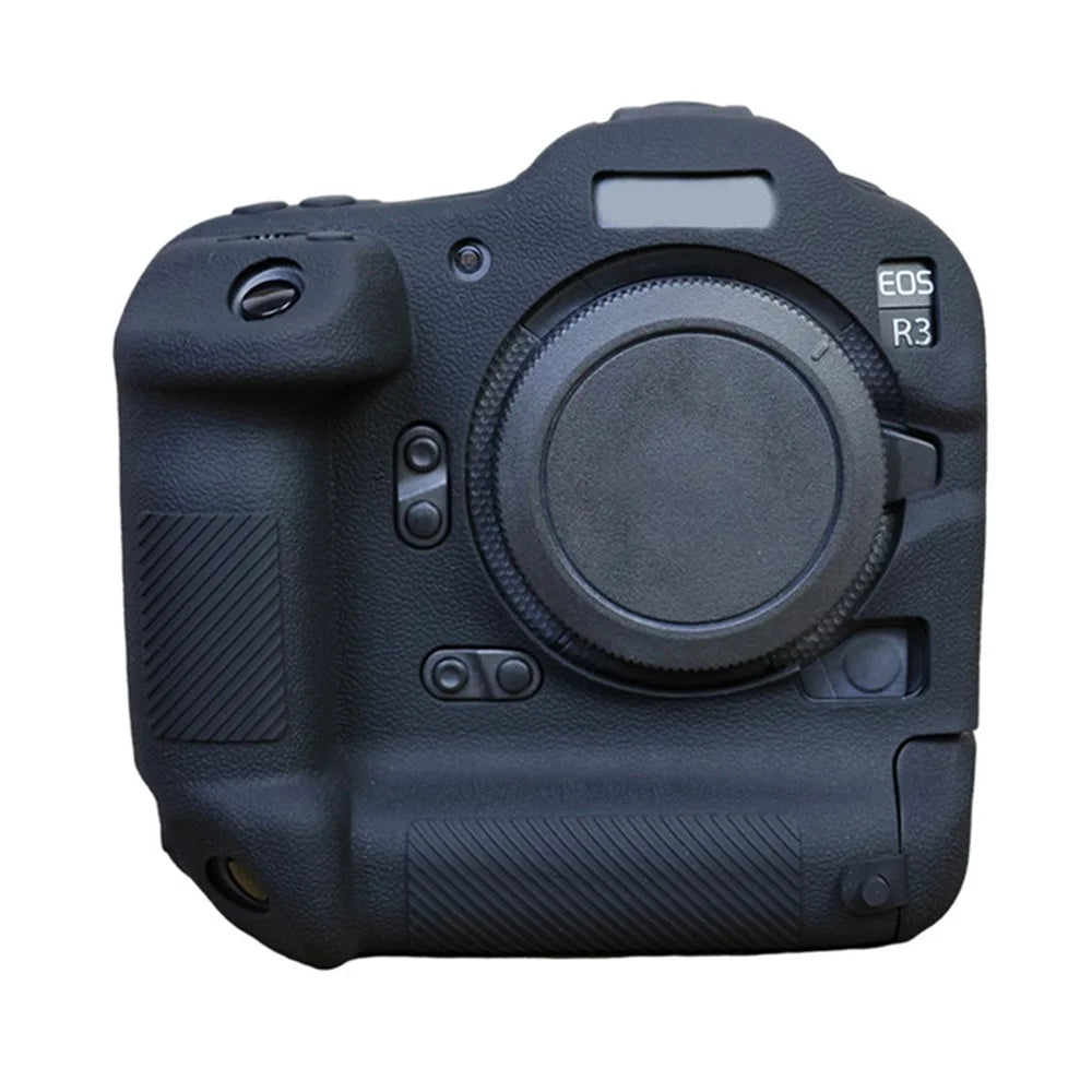 Drop Protection Flexible Silicone Protective Case for Canon EOS R3 Camera, Anti-scratch Anti-drop Cover - Black - 1