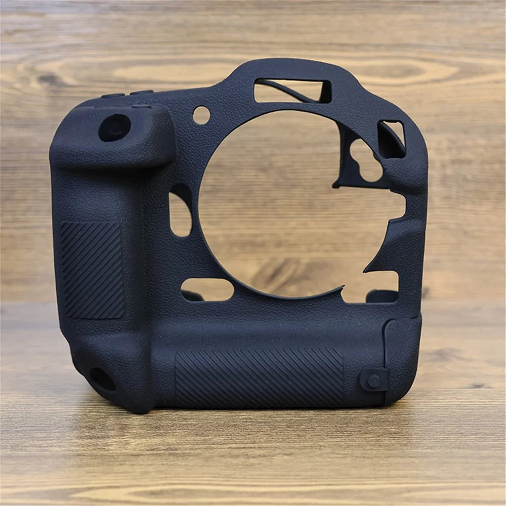 Drop Protection Flexible Silicone Protective Case for Canon EOS R3 Camera, Anti-scratch Anti-drop Cover - Black - 2