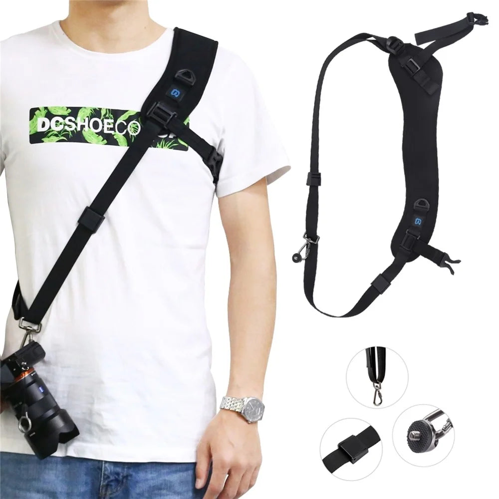 PULUZ PU6011 Quick Release Anti Slip Soft Pad Nylon Shoulder Strap with Metal Hook for SLR / DSLR Cameras - 1
