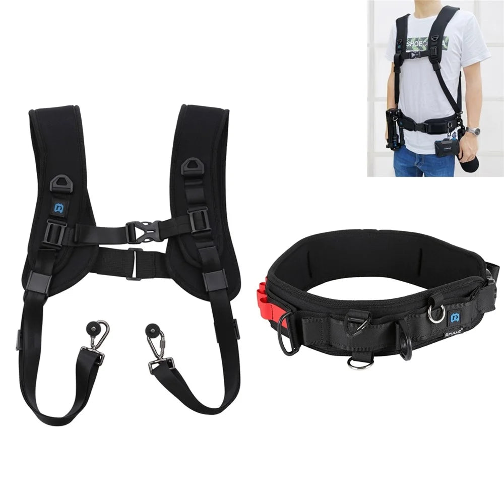 PULUZ PKT3060 2 in 1 Camera Straps Kit PU234 Waist Belt + PU6002 Double Shoulder Strap for SLR / DSLR Cameras - 1