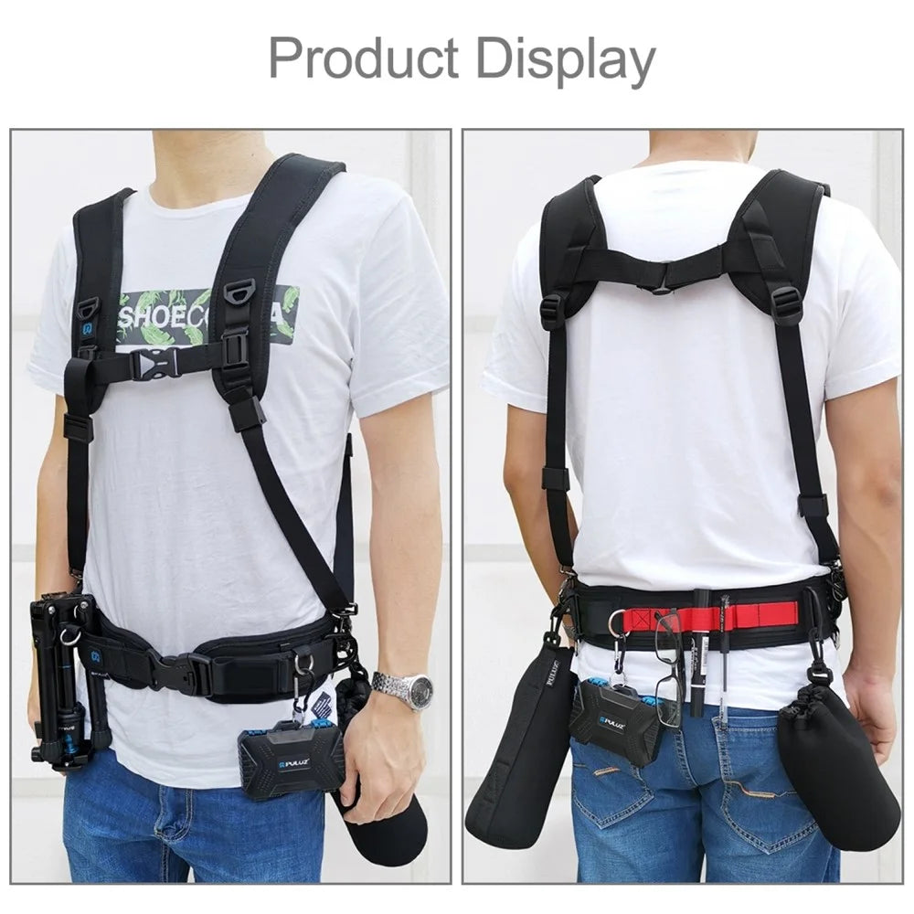 PULUZ PKT3060 2 in 1 Camera Straps Kit PU234 Waist Belt + PU6002 Double Shoulder Strap for SLR / DSLR Cameras - 6