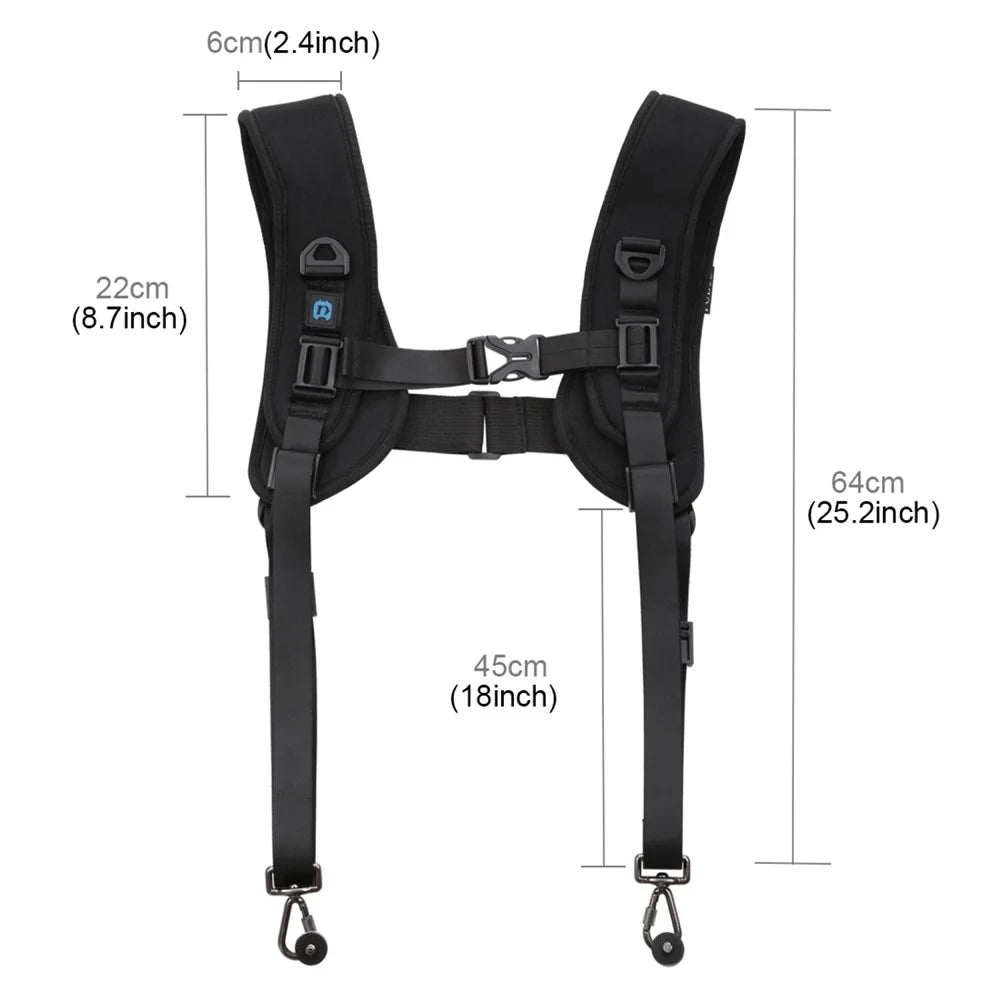 PULUZ PKT3060 2 in 1 Camera Straps Kit PU234 Waist Belt + PU6002 Double Shoulder Strap for SLR / DSLR Cameras - 7