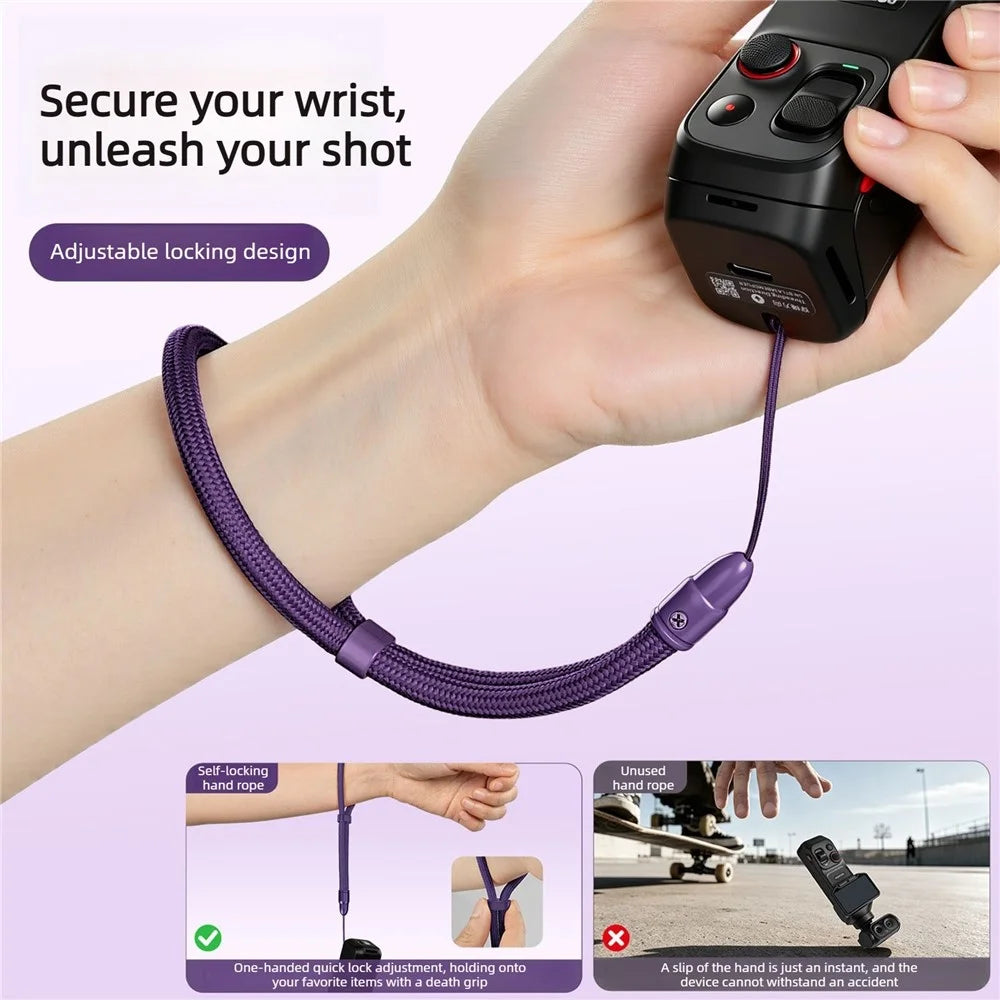 19.5cm Camera Wrist Strap with Self-locking Adjustment Buckle Anti-lost Hand Rope for Action Camera Phone Digital Device - Dark Purple - 3
