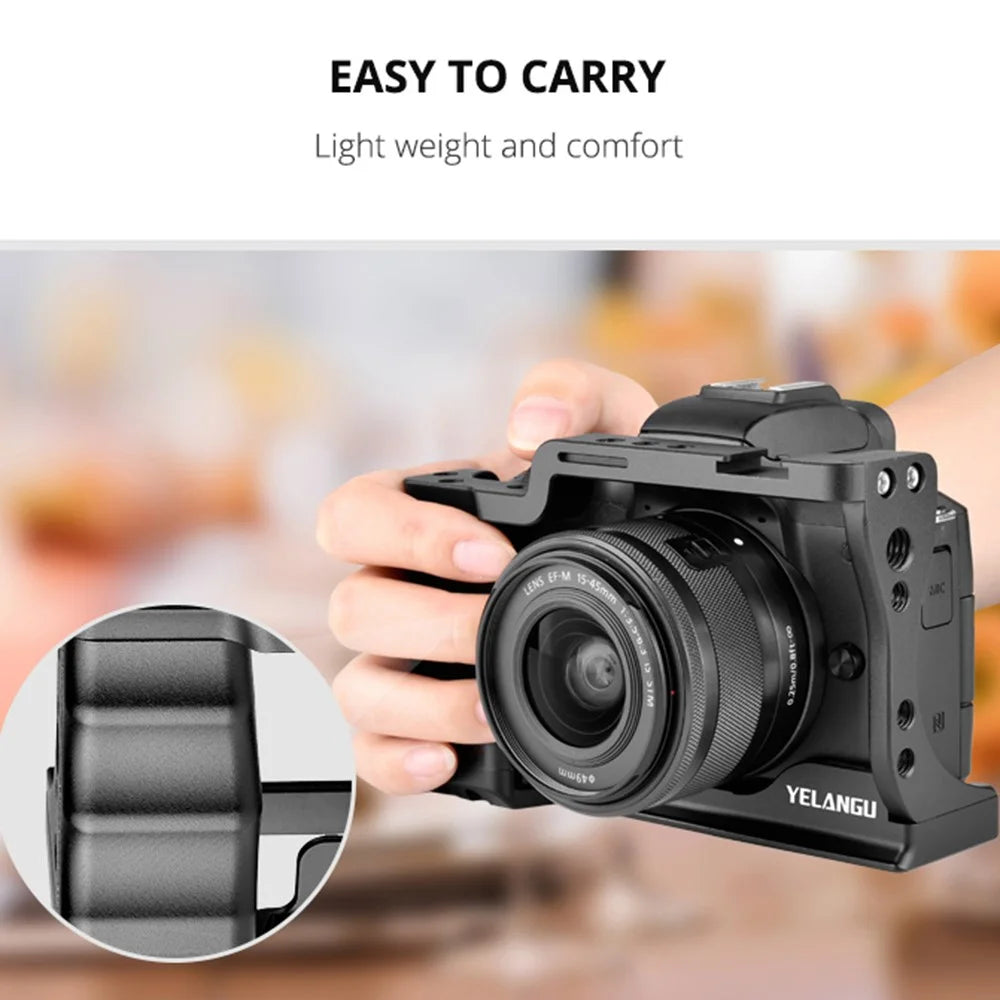 YELANGU C14-A for Canon M50 Aluminum Alloy Camera Rabbit Cage Frame without Handle Rabbit Cage Rig Stabilizer - 7