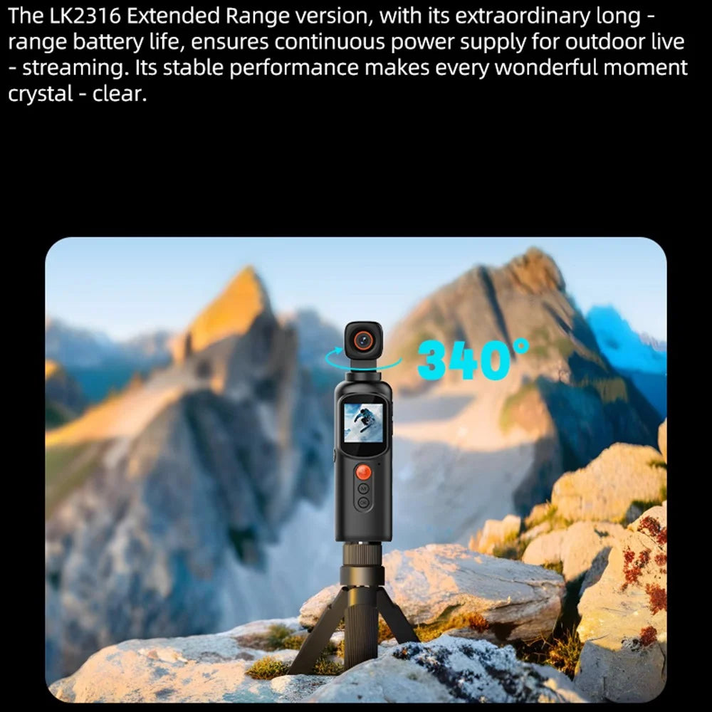 LK2316 Handheld Portable 4K Ultra HD Action Camera Rotating Gimbal Stabilization Wireless Recorder for Outdoor Sports - 6