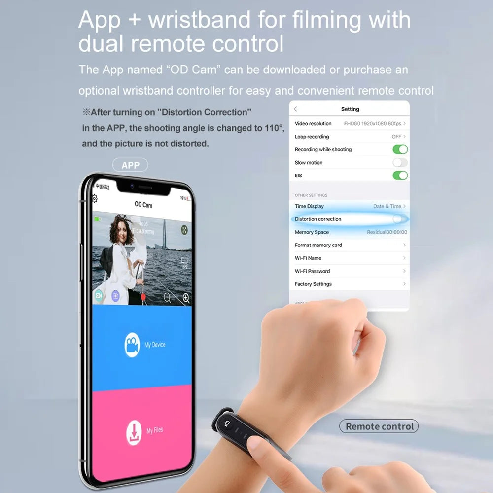 ORDRO EP6PLUS 4K 30FPS Wearable Video Camera Anti-Shake Head Mounted Camcorder - 7
