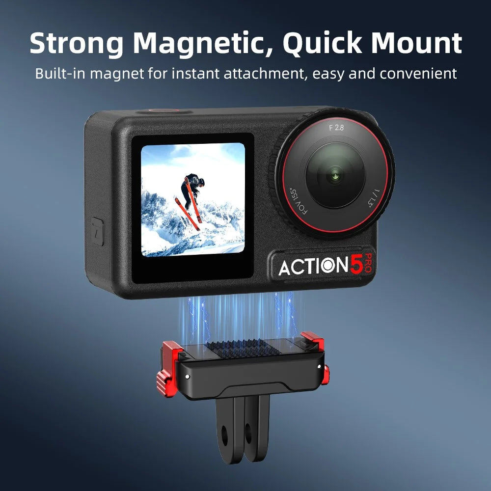 FLYMILE For DJI Osmo Action 5 Pro / 4 / 3 Magnetic Quick Release Base Mount Expansion Adapter - 7