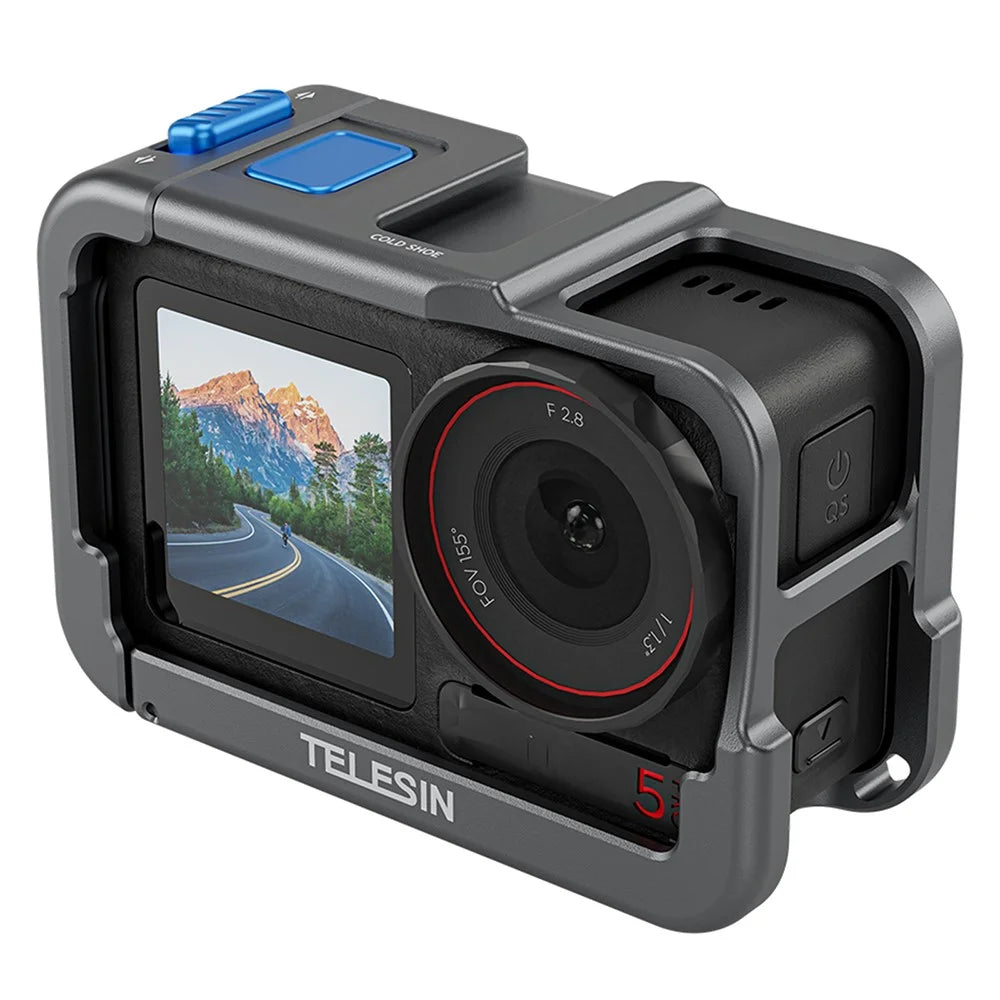 TELESIN S6-FMS-13-TDJ Metal Cage for DJI Osmo Action 5 Pro / 4 / 3 Aluminum Alloy Frame Sports Camera Protective Housing - 1