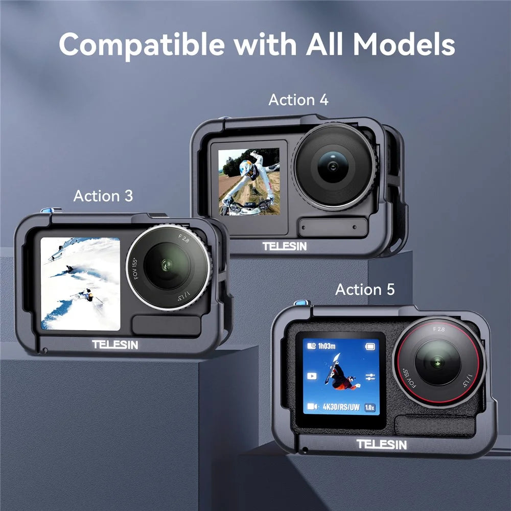 TELESIN S6-FMS-13-TDJ Metal Cage for DJI Osmo Action 5 Pro / 4 / 3 Aluminum Alloy Frame Sports Camera Protective Housing - 6