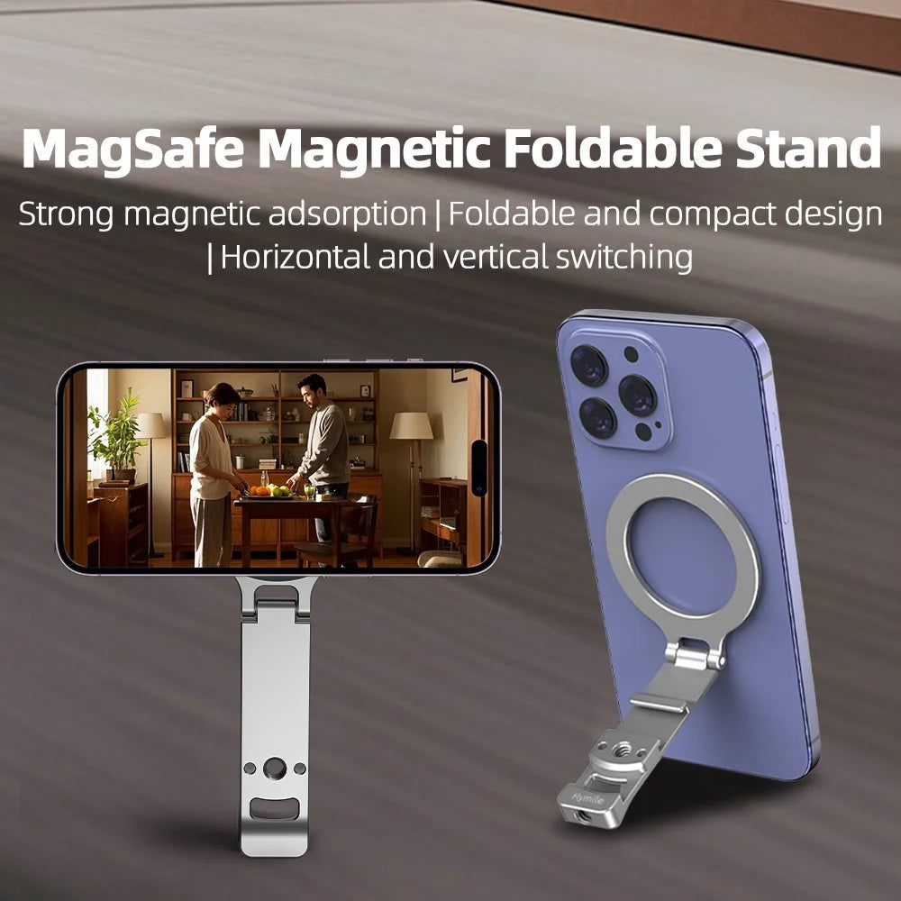 FLYMILE Magnetic Foldable Stand Phone Back Aluminum Alloy Horizontal / Vertical Support Bracket - 3