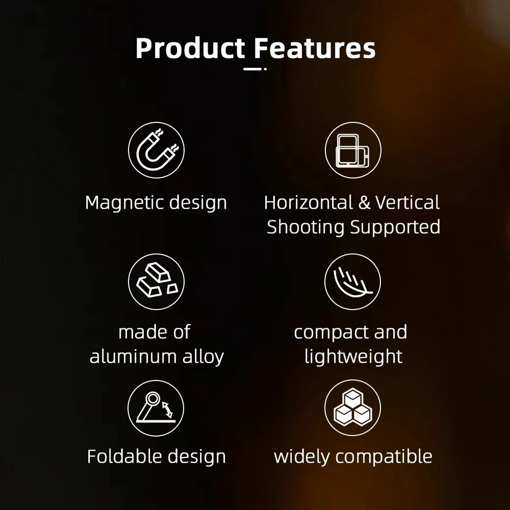 FLYMILE Magnetic Foldable Stand Phone Back Aluminum Alloy Horizontal / Vertical Support Bracket - 4