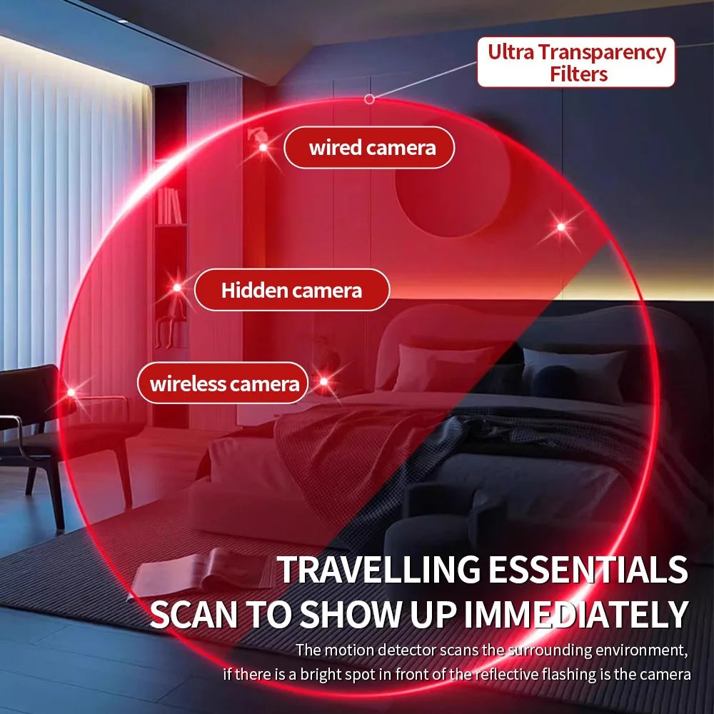 T06 Hidden Camera Detector IR Wireless Scanner for Hotels Anti Spy Device Multifunctional Detector GPS WiFi Finder - 4