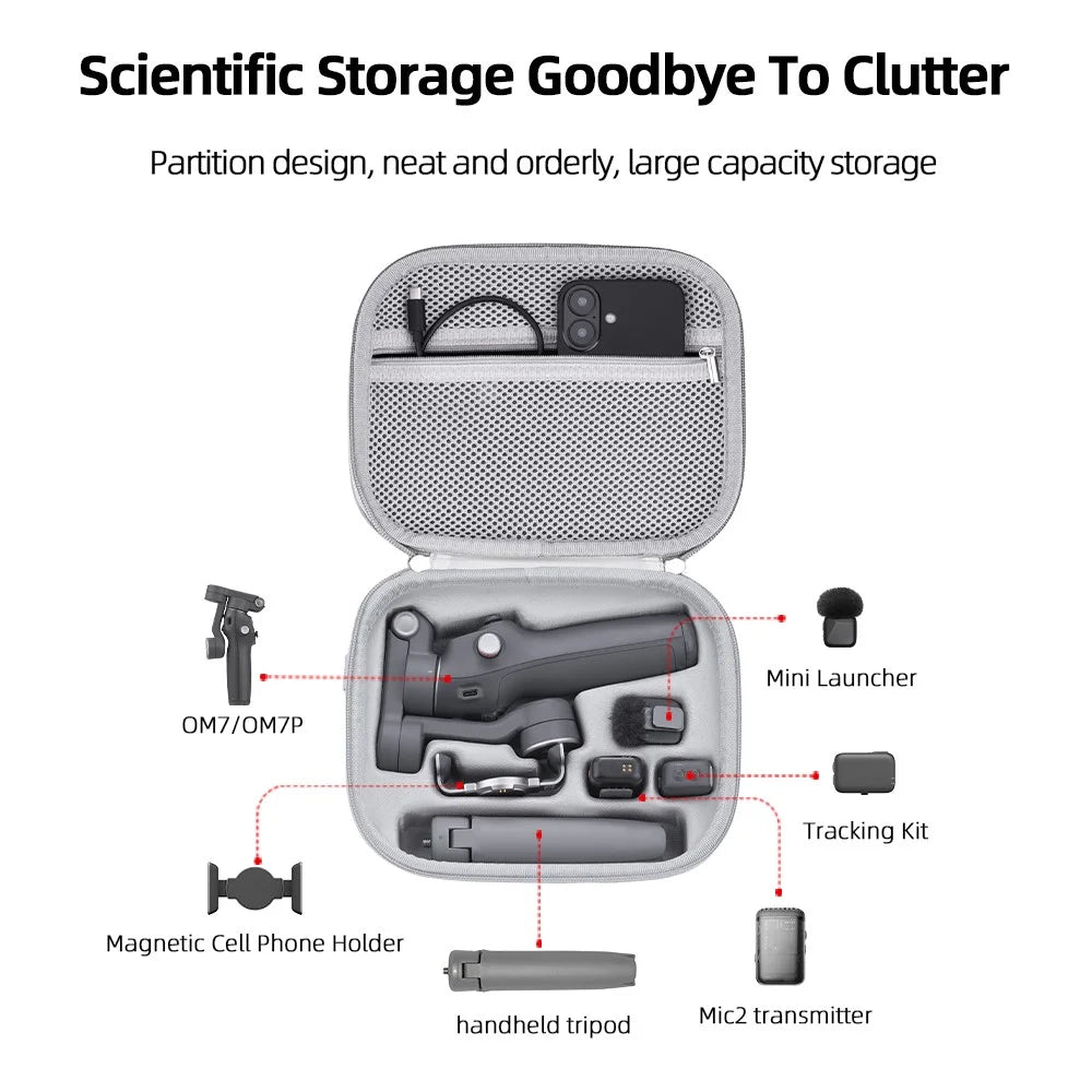 BRDRC For DJI Osmo Mobile 7 / 7 Pro Protective Case Shock Absorbing Storage Bag Gimbal Stabilizer Accessories - 3