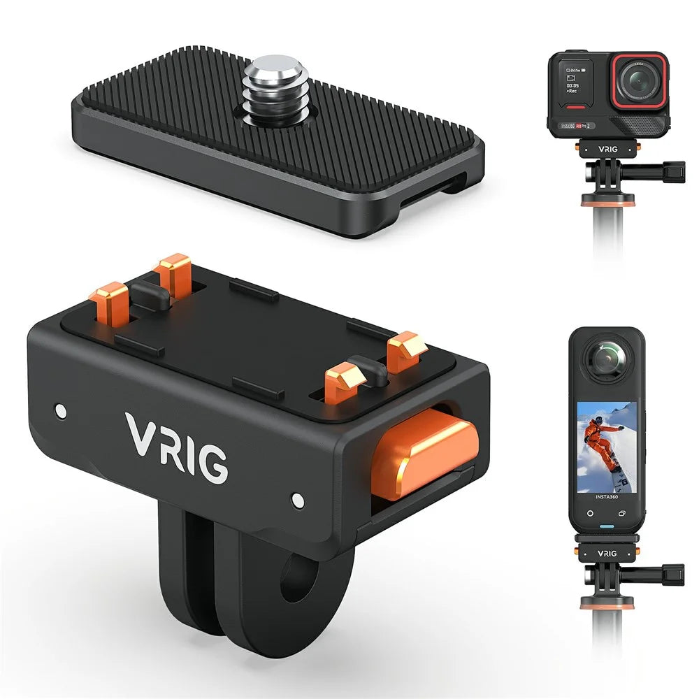 VRIG AC-41 Anti Shake Camera Adapter for Insta360 Ace Pro 2 / Ace Pro / Ace / X5 Compatible with GoPro Mount - 1