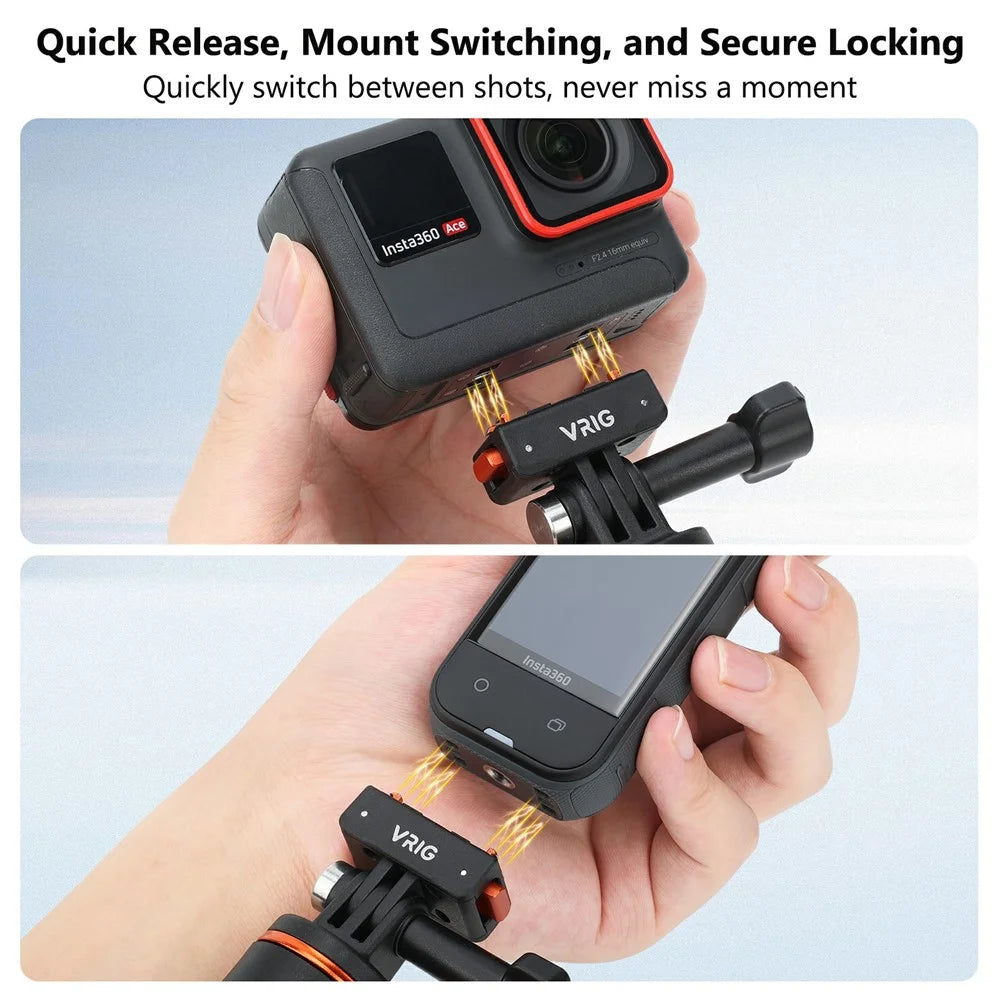 VRIG AC-41 Anti Shake Camera Adapter for Insta360 Ace Pro 2 / Ace Pro / Ace / X5 Compatible with GoPro Mount - 2